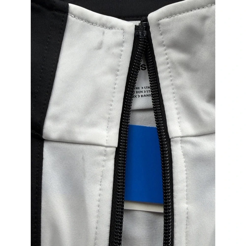 NWT New Adidas Track Jacket Zip Bailer TT ED6252 White/Black Tricot Small READ